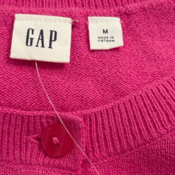 GAP Phoebe Pink Cashsoft Crew Neck Cardigan/NWT/M - Picture 7 of 12